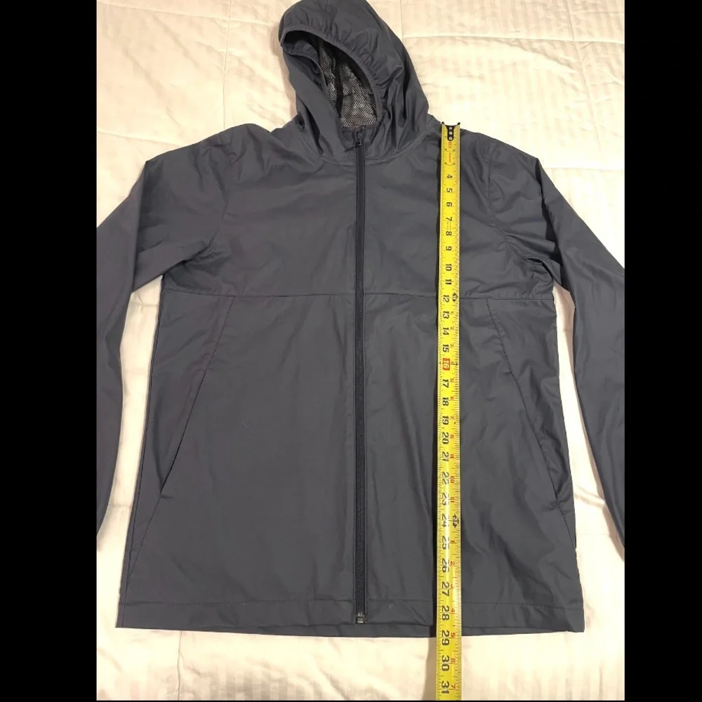 Quiksilver Men Windbreaker Rain Jacket Packable Pocket Charcoal Grey Sz Med